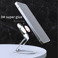 Support de téléphone rotatif à 360° en alliage de zinc, design unique, pliable, invisible, à coller sur le dos, support de bureau mains libres