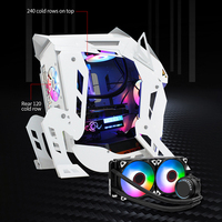 Boîtier PC ATX Lovingcool avec panneau latéral en verre trempé, kit de refroidissement liquide pour processeur, boîtier d'ordinateur de taille moyenne pour jeux PC