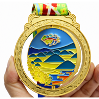 Médaille sportive en alliage de zinc, or, argent, bronze, avec logo personnalisé, médaille émaillée, cadeau, médaillon personnalisé en gros