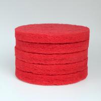 Tampon abrasif non tissé rouge rond de 7 pouces pour machine à nettoyer et polir les sols, nettoyage commercial des surfaces de sol