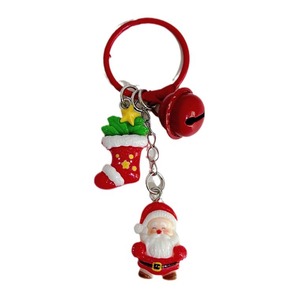 Nuovo Portachiavi Natalizio con Babbo Natale e Omino <span class=keywords><strong>di</strong></span> Pan <span class=keywords><strong>di</strong></span> Zenzero, Accessori in PVC per Auto, Ciondolo per Chiavi, Regalo per le Festività - Product Image 3