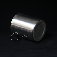 400ml enkelwandige roestvrijstalen beker met handvat, onbreekbare metalen drinkbeker voor thuis, bar, restaurant, kamperen
