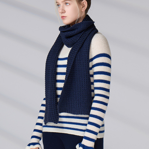 Wholesale Fashion Solid Color Merino <b>Wool</b> Blend Warm Long Thick Knit Neck <b>Wrap</b> Winter Casual Preppy Style Scarf - Product Image 4