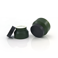 Pots cosmétiques OEM 50g 100g pour crème de soin, en plastique HDPE rond dépoli, à épaule inclinée, vides, avec couvercles à vis
