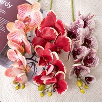 CL09001 bunga anggrek buatan untuk dekorasi kantor rumah kelopak bunga buatan 7 kembang Phalaenopsis, lateks sentuhan nyata