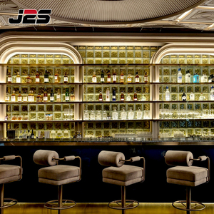 Conjunto de Móveis de <span class=keywords><strong>Bar</strong></span> Moderno e Luxuoso J2S, Banquetas Estofadas, Mesas Altas de <span class=keywords><strong>Bar</strong></span>, Assentos em Cabine para Projetos de Hospitalidade em Nightclubs - Product Image 5