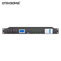 GTSVSOMA DR408S Séquenceur d'alimentation 10 canaux 1U en métal à montage en rack 8000W avec affichage LCD rétroéclairé de la tension AC 100-240V pour