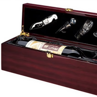 Cadeau de luxe personnalisable de boîte à vin en bois laqué rouge foncé pour les marchés mondiaux