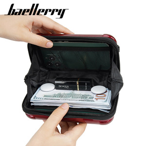 Baellerry Cosmetic <b>Case</b> Mini Portable Anti Theft <b>Makeup</b> Bag Solid Color Abspc Material Everyday Use - Product Image 2