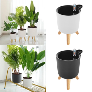 Pot de fleurs auto-arrosant sur pieds <span class=keywords><strong>en</strong></span> bois, pot de fleurs sur pied, conteneur <span class=keywords><strong>en</strong></span> plastique, pot à bonsaï, décorations pour la maison, intérieur - Product Image 1