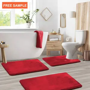 Machine Washable Memory Foam Bath Mat Non Slip Absorbent Super Cozy Velvet Bathroom Rug Carpet