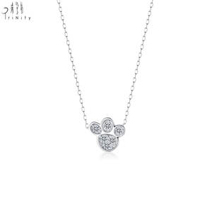 Collar con Colgante de Diseño de Pata de Animal, Joyería Fina Muy Popular, Oro Rosa Sólido de 18K, Colgante con Diamante Natural Real para Uso Diario - Product Image 3