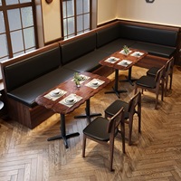 Bancs de restaurant sur mesure, revêtement en cuir, pour café, bistrot, comptoir de restauration rapide
