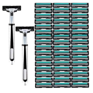 Manual <b>Razor</b> Twin <b>Blade</b> Stainless Steel Handle Face Shaving For Men - Product Image 2