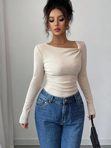 Suéter de Punto Casual para Mujer, Estilo Europeo y Estadounidense, Ajustado, Anti-Pilling, Suave, 180g, Primavera/Verano, Corte Slim, Poliéster - Product Image 6