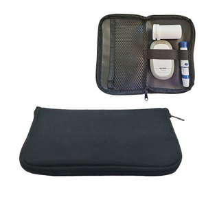 Bolsa de almacenamiento para medidor de glucosa en sangre con bolsillo de malla para dispositivo de punción y tiras reactivas, estuche de tela de 15,7x9,5x1 cm - Product Image 4