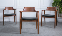 Fauteuil d'intérieur moderne en bois, style nordique, siège moelleux, chaise de salle à manger en bois massif pour la maison et les restaurants