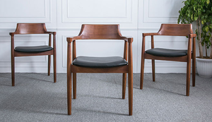 Sillón Moderno de Madera para Interiores, Estilo Nórdico, Asiento Acolchado, Silla de Comedor de Madera Maciza para Hogar y Restaurante - Product Image 3