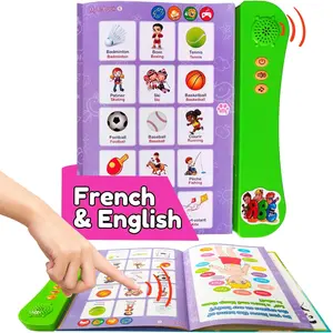 Libro de audio interactivo de aprendizaje de inglés francés para principiantes Libro de sonido de idioma bilingüe