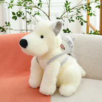 Adorable peluche super douce brodée de chien West Highland White Terrier en forme de requin, jouet apaisant, cadeau personnalisable avec logo