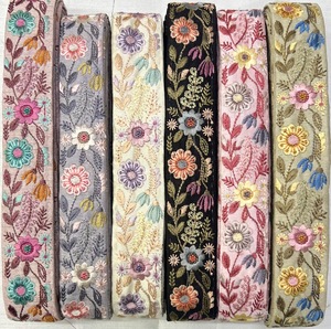 Garniture en dentelle de couture en coton brodé de fleurs vintage dentelle écologique pour vêtements chapeau robes bricolage approvisionnement d'usine - Product Image 2