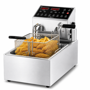Freidora Eléctrica Automática de Sobremesa de 8L con Elevación Automática, 3.5KW, Acero Inoxidable, Doble Cesta, para Restaurantes, Suministro Integral - Product Image 1