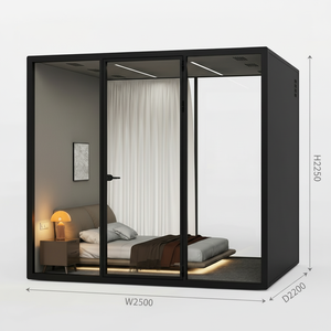 Cabines de bureau insonorisées noires modernes pour salles de <span class=keywords><strong>réunion</strong></span> multi-personnes, modulaires et mobiles, pour centres commerciaux, vente en gros - Product Image 4