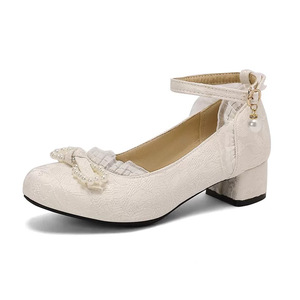 Nouvelle Collection Printemps 2026 – Chaussures Mary Jane à Talon Épais, Style Cheongsam Chinois, Ornées de Perles, pour Femme, Idéales avec Jupe Han ou Jupe Cheongsam - Product Image 5