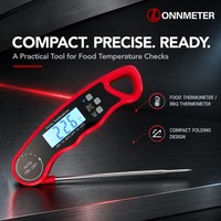 Thermomètre alimentaire à lecture instantanée, sonde pliable, interrupteur automatique, rétroéclairage, écran LCD, acier inoxydable, indice de protection IP67, personnalisable OEM/ODM