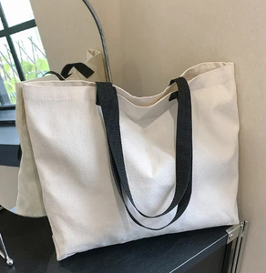 Sacs de courses réutilisables personnalisés à faible MOQ, logo imprimé, sacs en toile blancs vierges, sacs fourre-tout - Product Image 3