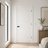 Porte intérieure américaine de style Shaker, panneau encastré en MDF, bois massif, insonorisée, pour chambre à coucher, avec cadre assorti
