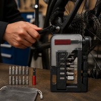 Kit de réparation rapide pour vélo BaiMei WX-2, comprenant des leviers de pneu, une pompe, une clé à douille, des embouts de tournevis, pour l'entretien professionnel du cyclisme