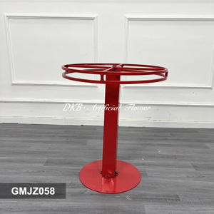 Soporte de flores para boda, rojo, metálico, redondo, para centro de mesa de fiesta de bodas, soporte de flores para boda - Product Image 2