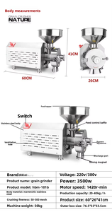 Macinino Elettrico per Cereali Integrali ad Uso Domestico con Cuscinetti e Motore per Lavorazione Alimenti ad Alta Capacità - Product Image 2