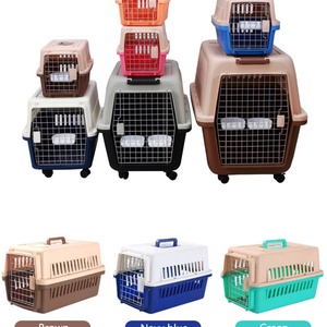 Jaula transportadora de lujo grande para mascotas con ruedas, de plástico, tipo caja para gatos, para transporte aéreo, jaula alta y resistente para perros, venta al por mayor - Product Image 5