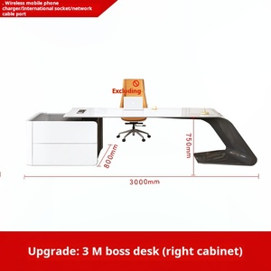 โต๊ะทำงานผู้บริหารรูปตัวแอล ดีไซน์ทันสมัย เรียบง่าย ขยายได้ ผลิตจากเมลามีน คุณภาพดี ปลอดภัยต่อสุขภาพ สำหรับซีอีโอและผู้บริหารระดับสูง - Product Image 6