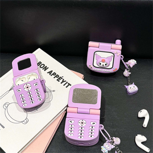 Phim hoạt hình Gương gấp Silicone Kitty Mèo cho Apple AirPods Pro 2 3 <span class=keywords><strong>4</strong></span> trường hợp kulomi Tai nghe Bìa Stitch hộp tai nghe điện thoại 3D đồ chơi - Product Image 4