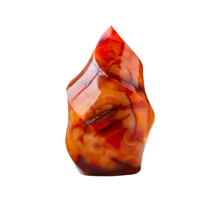 Wholesale Natural High Quality Carnelian Flame Crystal Stone Carvings Red Agate Carving Flame For Decoration