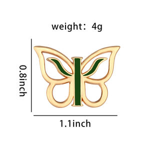 Broche papillon couleur or et argent, symbole psychologique, épingle en émail, badges de revers pour <span class=keywords><strong>psychologue</strong></span>, bijoux de santé mentale, cadeau - Product Image 2