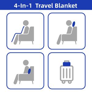 Ricamo stampa logo personalizzato formato colore morbido flanella da viaggio coperta da viaggio 2 in 1 Set cuscino aereo - Product Image 3