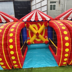 Yuedongインフレータブル5 in 1プレイゲームカーニバルコンボバスケットボールサッカーダーツリングトステーマハウス - Product Image 5