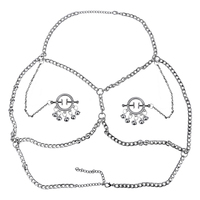 Chaînes de mamelon bijoux diamant avec tour de cou Faux mamelon Piercing anneaux cristal balancent mamelon nœud coulant pince de poitrine Clitoris pince