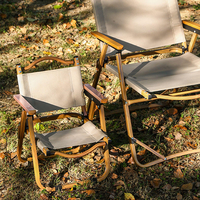 Chaise de camping pliante portable imperméable style bois avec accoudoirs, siège de loisirs extérieur mobile pour la plage, logo personnalisé pour l'extérieur