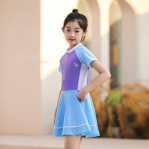 Baiya Girls One Piece Swimwear With <b>Skirt</b> Quick Dry UPF 30 High <b>Elastic</b> For Swimming And Water Sports - Product Image 4