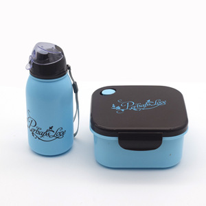 Pink <b>Lunch</b> Box And Water Bottle <b>Set</b> With Cutlery For Kids Large Square Type - Product Image 3