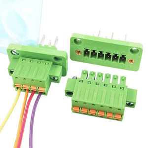 3,81 mm Rastermaß Komplettes Stecker- und Buchsen-Steckverbinder-Set mit Flansch, Werkzeuglose Pressverbindung - Product Image 1