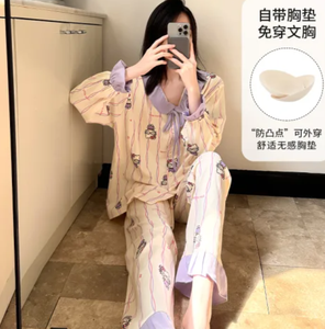 Nueva Ropa <span class=keywords><strong>de</strong></span> Casa para Otoño, Pijamas para Mujer, Lindos Pijamas con Estampado <span class=keywords><strong>de</strong></span> Flores <span class=keywords><strong>de</strong></span> <span class=keywords><strong>Hello</strong></span> <span class=keywords><strong>Kitty</strong></span>, Camisones Cómodos y Suaves - Product Image 5