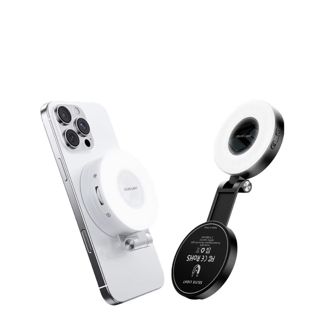 M28 Magnetic LED Selfie Ring Light 5W 3 Light Modes Adjustable Color Temperature Plastic Mini Design Battery Powered Fill Light