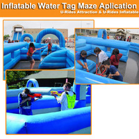 Modèle de parc aquatique gonflable en PVC pour adultes et enfants, terrain de labyrinthe gonflable d'extérieur portable et amusant, unisexe