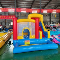 Château gonflable classique 3,5x3,5m avec toboggan et trampoline intégrés